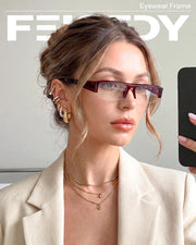 ÉÌƷͼƬ 16 | B0GY48FJF1 | FEISEDY Chic Semi Rimless Blue Light Glasses for Women B0431