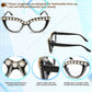 商品图片 5 | B0BLH5NHK8 | FEISEDY Diamond Blue Light Blocking Glasses Cat Eye Rhinestone Women Oversized Anti Eyestrain Computer Glasses Frame B2358