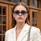 商品图片 59 | B0DMN6519L | FEISEDY Retro Oval Cat Eye Sunglasses for Women 90s Narrow Lightweight Shades Y2k Trendy Sunnies B0257