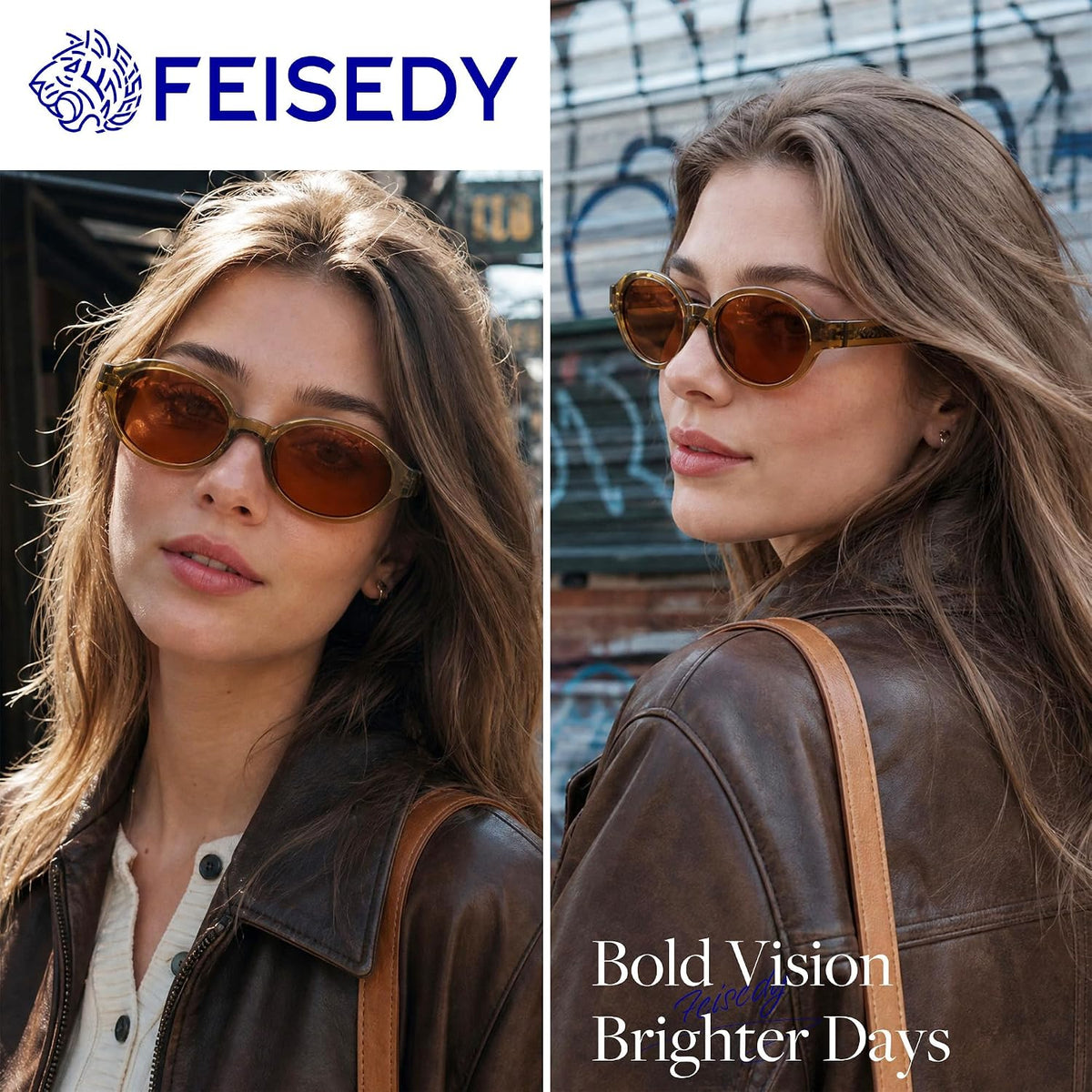 ÉÌƷͼƬ 2 | B0H1WBQD3Y | FEISEDY Retro Oval Y2K Polarized Sunglasses for Women Men B0442