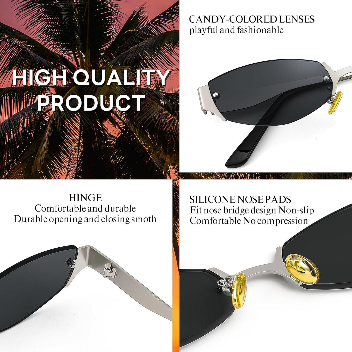 ÉÌƷͼƬ 4 | B0CHYTCP8J | FEISEDY Retro Oval Sunglasses Women Men Y2K Fashion Designer Cosplay Glasses Party Accessories B2376