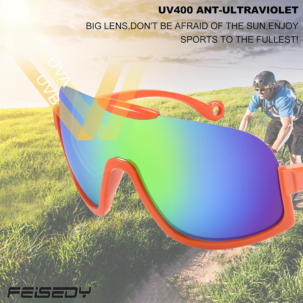ÉÌƷͼƬ 39 | B0CQT2FXLN | FEISEDY Sunglasses Men Women Oversized Fashion Sports Baseball Fishing Skiing Running Golf Adults Teens Half Frame B0012