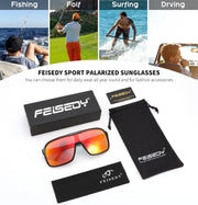 ÉÌƷͼƬ 45 | B0CWTZ9491 | FEISEDY Fashion Polarized Sunglasses Oversized One Piece Reflective Lens Sports Sun Glasses B0122