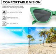 ÉÌƷͼƬ 5 | B0CYZG81R8 | FEISEDY Retro Cat Eye Sunglasses for Women UV400 Protection Small Vintage Chic Shades B0132
