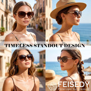 ÉÌƷͼƬ 16 | B0H8N95LQC | FEISEDY Retro Polarized Sunglasses for Women Chunky Square Frame B0464