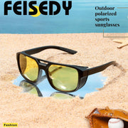 ÉÌƷͼƬ 34 | B0FV3CK7PF | FEISEDY Polarized Sunglasses Men Women Side Shield Goggles Retro Pilot Square Steampunk Fishing Sun Glasses B0348