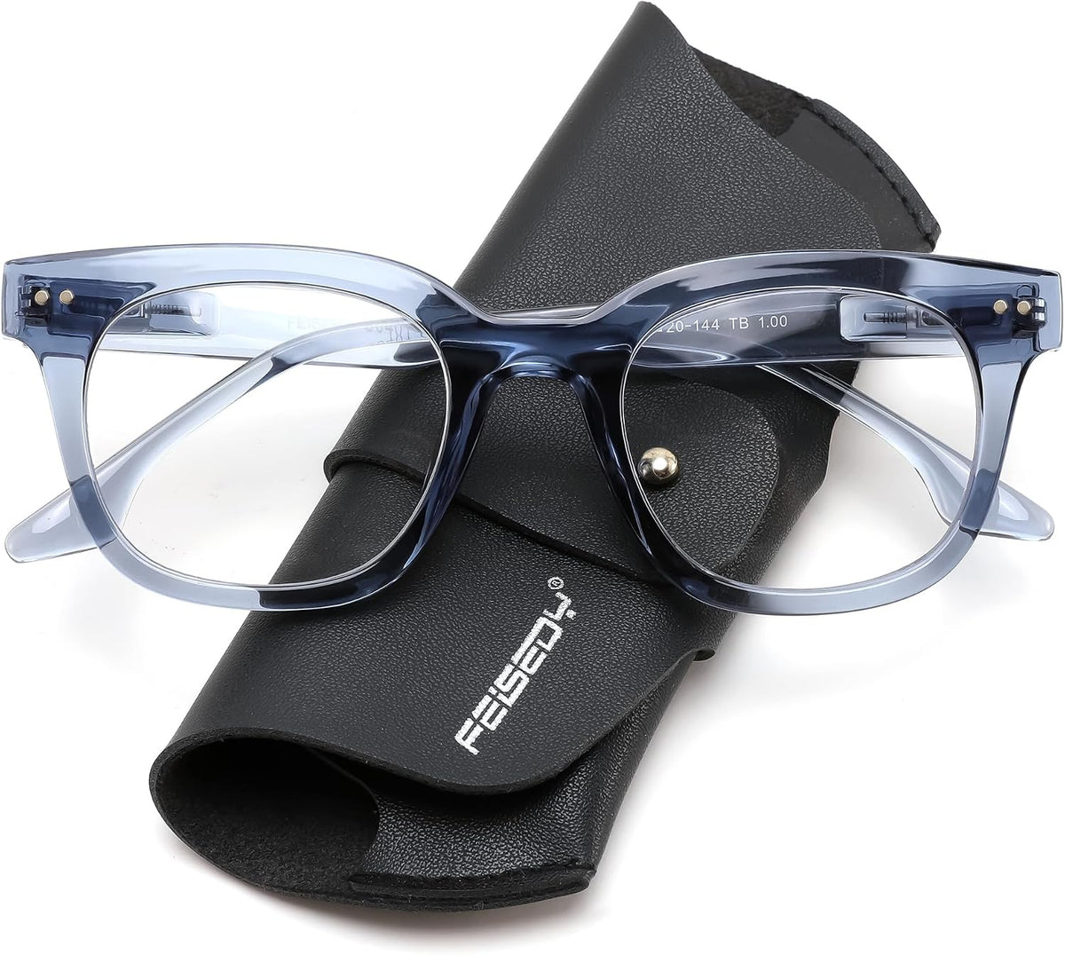 Transparent Blue / Square / 2.5 x | B0HCT9Z48F | FEISEDY Blue Light Blocking Reading Glasses for Women Men B0401