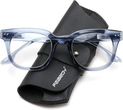 Transparent Blue / Square / 2.5 x | B0HCT9Z48F | FEISEDY Blue Light Blocking Reading Glasses for Women Men B0401