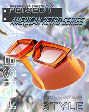 ÉÌƷͼƬ 4 | B0BFZXMDLD | FEISEDY Small Rectangle Sunglasses for Women Men Retro Trendy Thick Plastic Frame Sunglasses Y2K Futuristic Glasses B2339