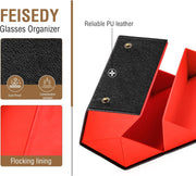 ÉÌƷͼƬ 6 | B0CSFHKMSS | FEISEDY Sunglasses Organizer 5 Slots Travel Glasses Case,Hanging Eyewear Holder Fashionable PU Leather Eyeglass Case B0087