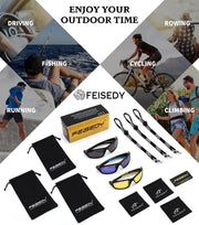 ÉÌƷͼƬ 13 | B0FG2NFPX3 | FEISEDY 3 Pack Polarized Sports Sunglasses for Men, Wrap Around Frame, UV400 Protection, Fishing Driving Cycling B2674