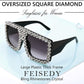 商品图片 18 | B09YHJ846J | FEISEDY Square Diamond Sunglasses for Women Retro Fashion Shiny Rhinestone Sun Glasses B2916