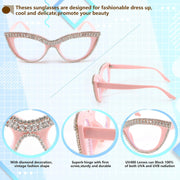 ÉÌƷͼƬ 13 | B0BLH5NHK8 | FEISEDY Diamond Blue Light Blocking Glasses Cat Eye Rhinestone Women Oversized Anti Eyestrain Computer Glasses Frame B2358