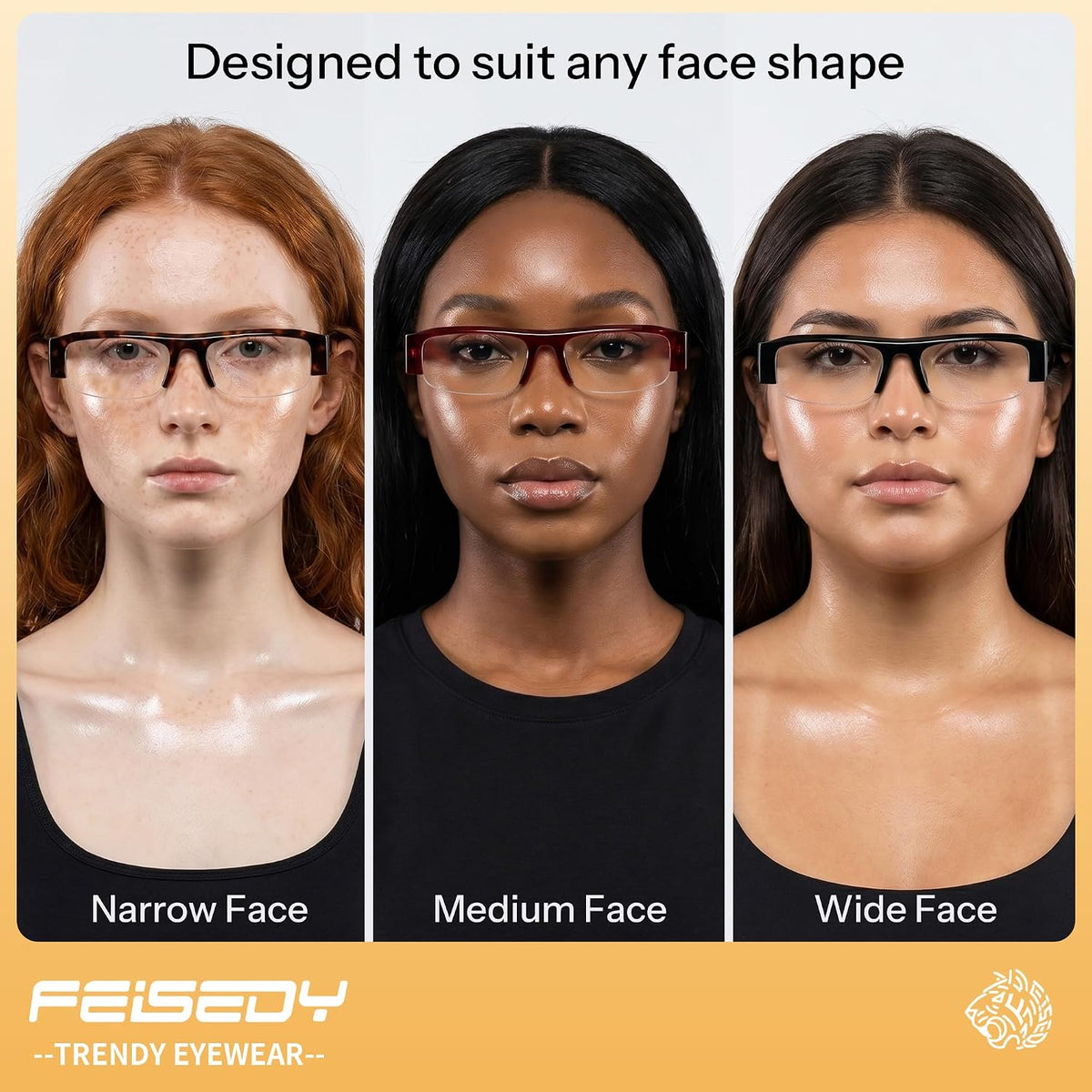 ÉÌƷͼƬ 3 | B0GY48FJF1 | FEISEDY Chic Semi Rimless Blue Light Glasses for Women B0431