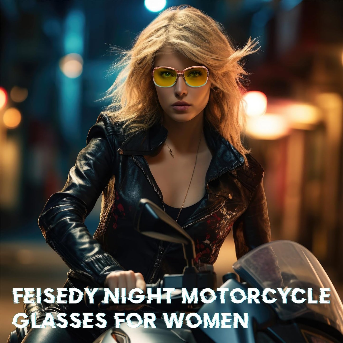 商品图片 90 | B081YY5RM3 | FEISEDY Classic Womens Night Glasses Driving Anti Glare Wrap Around Yellow Sunglasses B2548