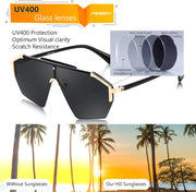 ÉÌƷͼƬ 6 | B0D6G3P982 | FEISEDY Fashion Flat One Piece Oversized Sunglasses Rimless Irregular Stylish Retro Design Shade Women Men B0153