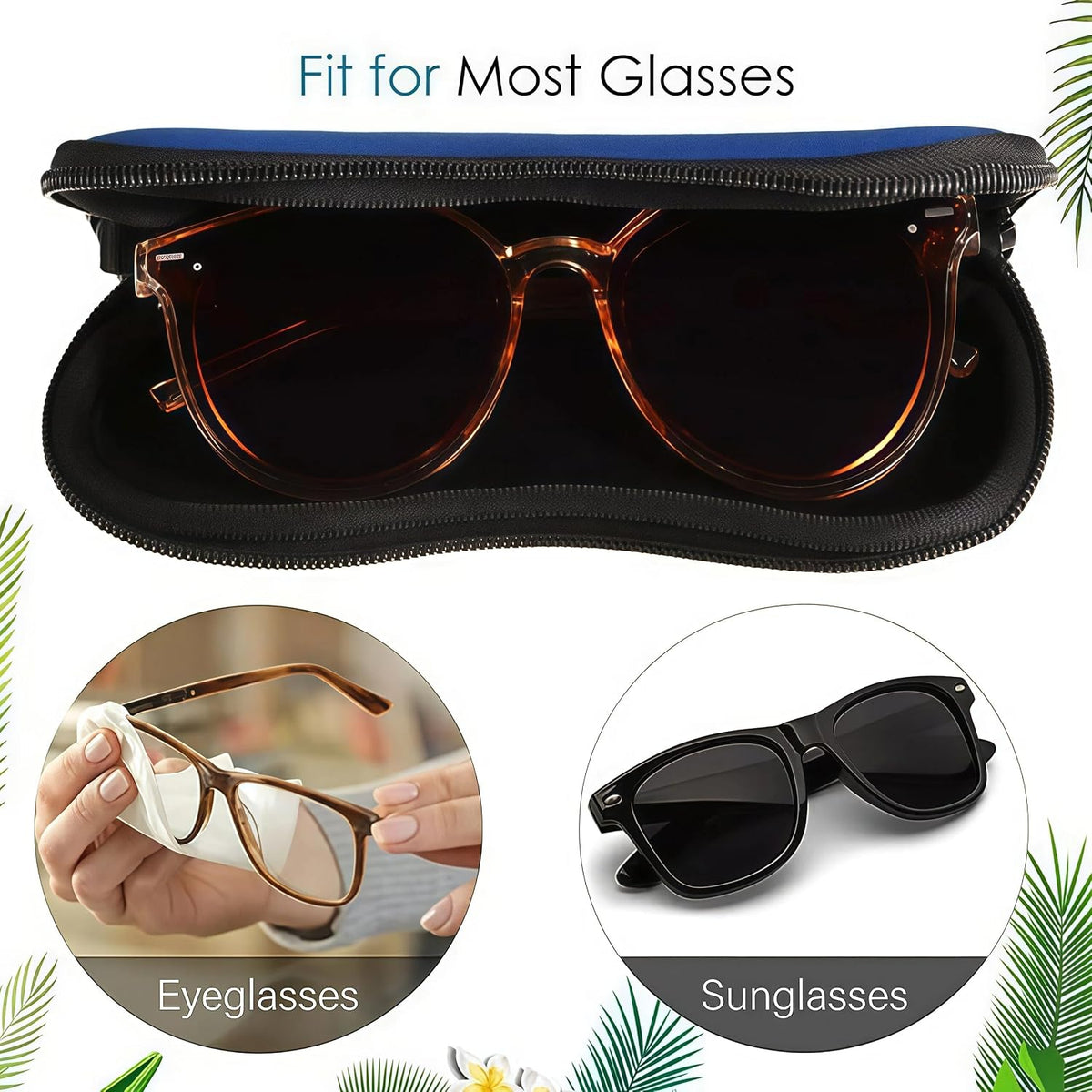 商品图片 4 | B0DQ7JKFM1 | Black Sunglasses Soft Case Ultra Light Polyester Zipper Eyeglass Case for Men Women