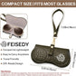 商品图片 37 | B0H4QTYMQP | FEISEDY Soft Crocodile Textured Leather Sunglass Bag, Portable Glasses Pouch With Button Clip Wrist Strap B0366