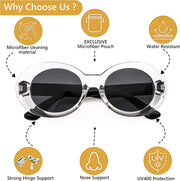 ÉÌƷͼƬ 74 | B074H8KFSZ | FEISEDY Sunglasses White Oval Clout Goggles for Women Men Retro Round Trendy Rimmed Clueless Costume Frame B2253