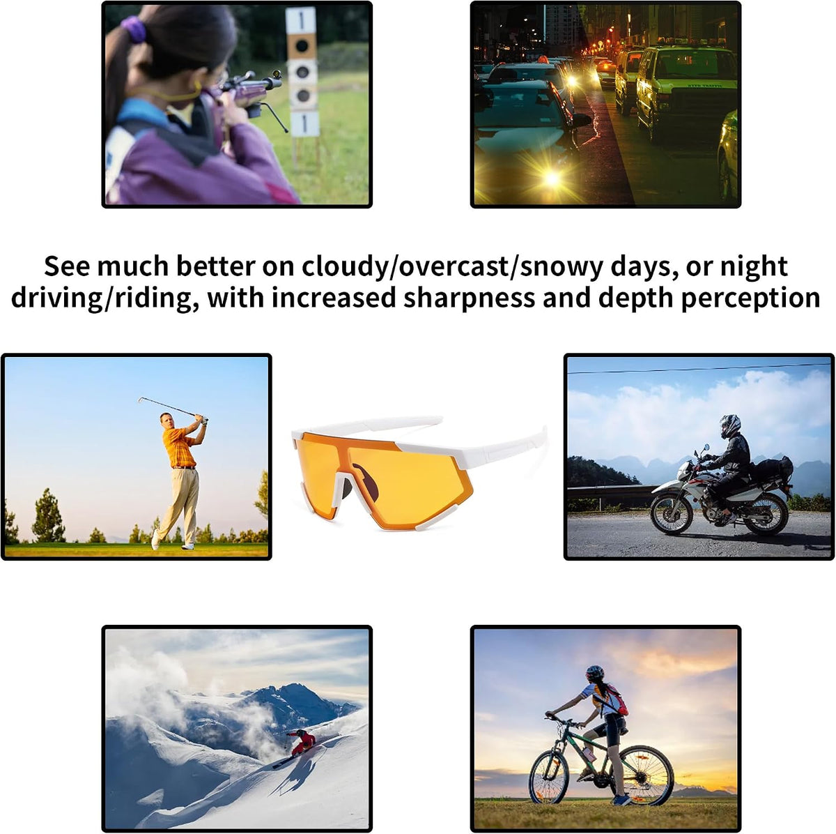 ÉÌƷͼƬ 12 | B0DFMBL68F | FEISEDY Photochromic Sports Sunglasses for Men Women Night Vision Cycling Driving Running Glasses B0233