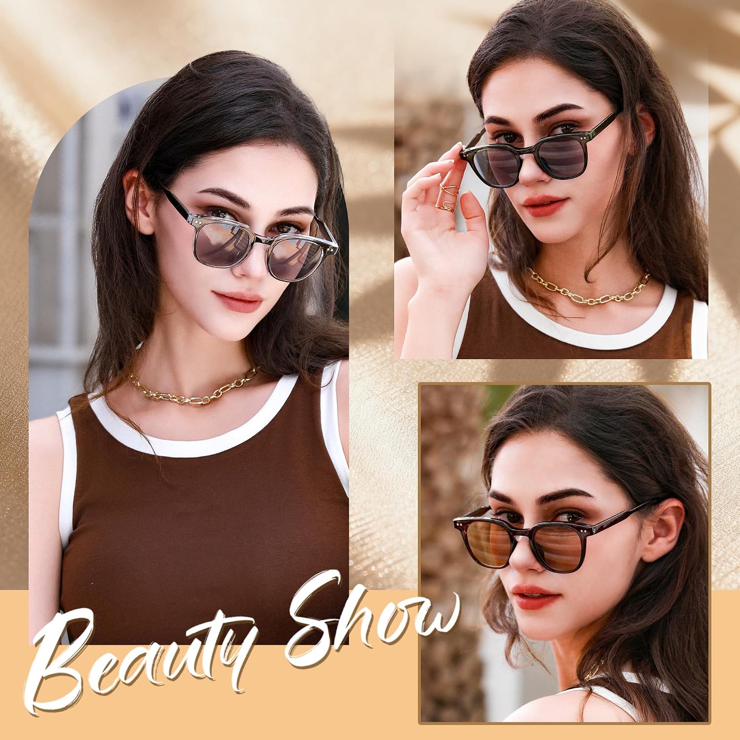 商品图片 2 | B0CSNK73XH | FEISEDY Round Reading Sunglasses for Men and Women Stylish Blue Light Blocking Readers B0113