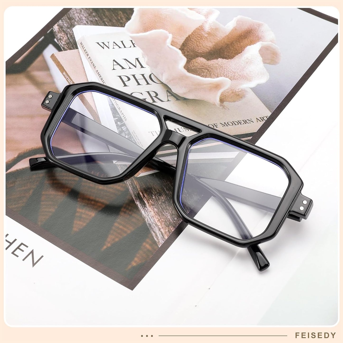 商品图片 5 | B0D3P82MGV | FEISEDY Blue Light Blocking Glasses, Aviator Frame Computer Reading/Gaming/TV/Phones Glasses for Women Men B0165
