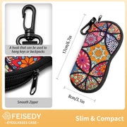 ÉÌƷͼƬ 10 | B0GFYDDD2Y | FEISEDY 2Pack Sunglasses Soft Case Ultra Light Neoprene Zipper Portable Eyeglass Pouch with Belt Clip B0385