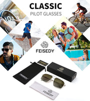 ÉÌƷͼƬ 25 | B0GQY2S7JF | FEISEDY Vintage Polarized Aviator Sunglasses Men Women Classic American Gradient Lens UV400 Protection B0273
