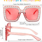 商品图片 21 | B0CFHLB4YT | FEISEDY Kids Sunglasses for Girls Oversized Square Sparkling Party Sun Glasses Lightweight Fashion Shades B0053