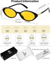 ÉÌƷͼƬ 24 | B0H2VP4ZBG | FEISEDY Oval Cat Eye Sunglasses for Women, 90s Narrow Y2K Shades B0435