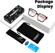 ÉÌƷͼƬ 26 | B0CDBH37B5 | FEISEDY Oversized Blue Light Glasses for Women Men TR90 Retro Square Anti Eyestrain Glasses Rectangle Fashion Frame B0037
