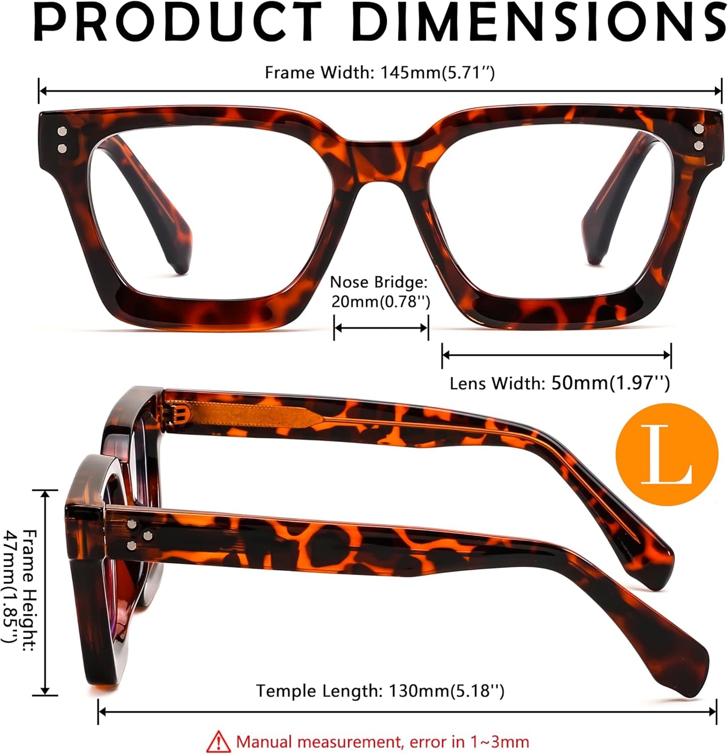 商品图片 31 | B0CWRK3FFF | FEISEDY Blue Light Blocking Glasses Women Men Chunky Square Computer Glasses B0101