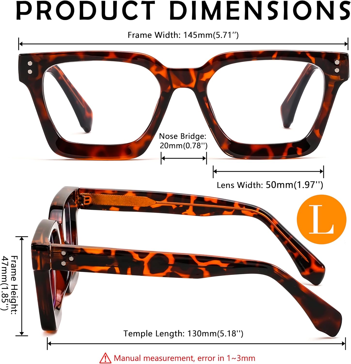 商品图片 31 | B0CWRK3FFF | FEISEDY Blue Light Blocking Glasses Women Men Chunky Square Computer Glasses B0101