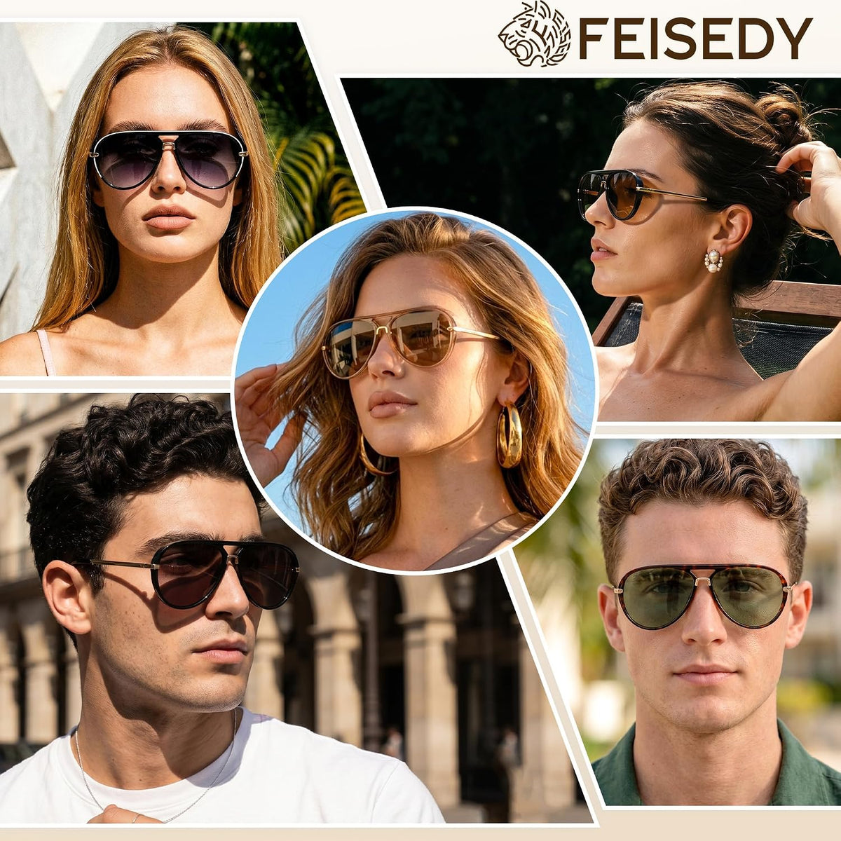 ÉÌƷͼƬ 6 | B0GYVVZBQM | FEISEDY Classic Aviator Sunglasses UV400 Protection for Women Men B0461