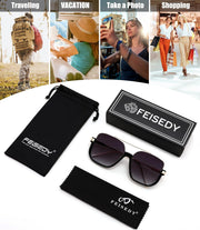 ÉÌƷͼƬ 7 | B0GXYGJLHV | FEISEDY Retro Square Aviator Sunglasses for Women Men Y2K Oversized B0432