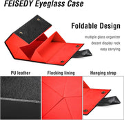 ÉÌƷͼƬ 2 | B0CSFHKMSS | FEISEDY Sunglasses Organizer 5 Slots Travel Glasses Case,Hanging Eyewear Holder Fashionable PU Leather Eyeglass Case B0087