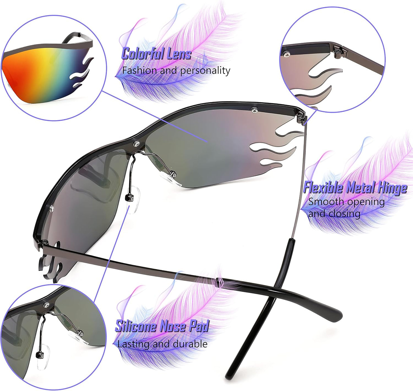 商品图片 5 | B09XHP3W7M | FEISEDY Retro Square Sunglasses Women Men Trendy Vintage Y2K Glasses Tinted Lens B2882