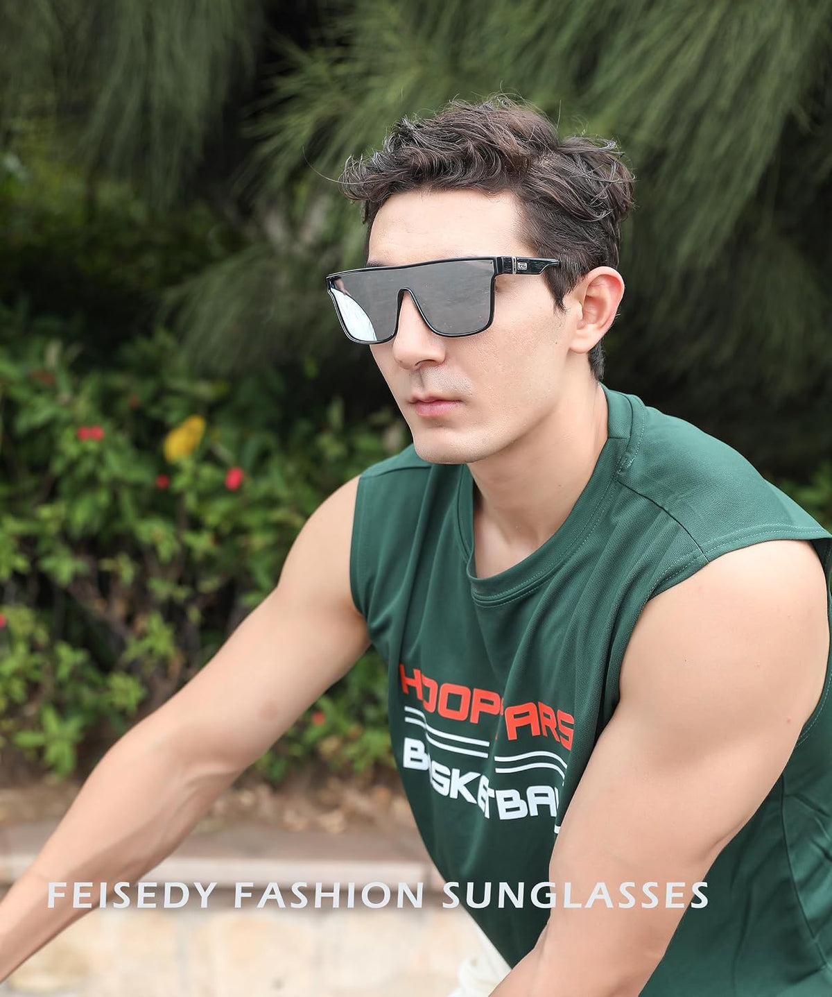 ÉÌƷͼƬ 51 | B0B2836HD6 | FEISEDY Sunglasses for Women Men, Fashion Mirrored Single Lens Shades