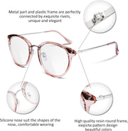 商品图片 5 | B07D1YJSTB | FEISEDY Women Vintage Glasses Frames Round Eyewear Clear Lens B2260