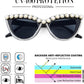 商品图片 37 | B0BZ7YMM4F | FEISEDY Oversized Women Cat Eye Rhinestone Sunglasses Costume Party B2360