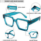 商品图片 5 | B0CDBH37B5 | FEISEDY Oversized Blue Light Glasses for Women Men TR90 Retro Square Anti Eyestrain Glasses Rectangle Fashion Frame B0037