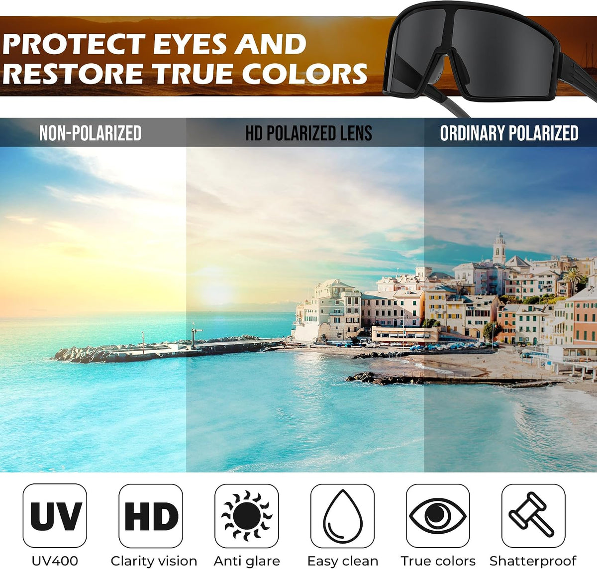ÉÌƷͼƬ 34 | B0CTT71RHP | FEISEDY Polarized Sports Sunglasses for Men Women Youth Cycling Glasses Baseball Softball Sunglasses B2368