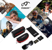 ÉÌƷͼƬ 7 | B094CJFYW6 | FEISEDY Vintage Square Polarized Sunglasses for Women Men Havana Thick Wrap Around Sun Glasses UV400 B2703