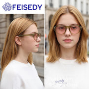 ÉÌƷͼƬ 23 | B0GSYML7HF | FEISEDY Retro Oval Cat Eye Sunglasses for Women Men B0411