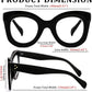 商品图片 5 | B0BGXNJFW2 | FEISEDY Retro Oversized Blue Light Blocking Reading Glasses Thick Frame Anti Glare Digital Eyestrain Readers B2980