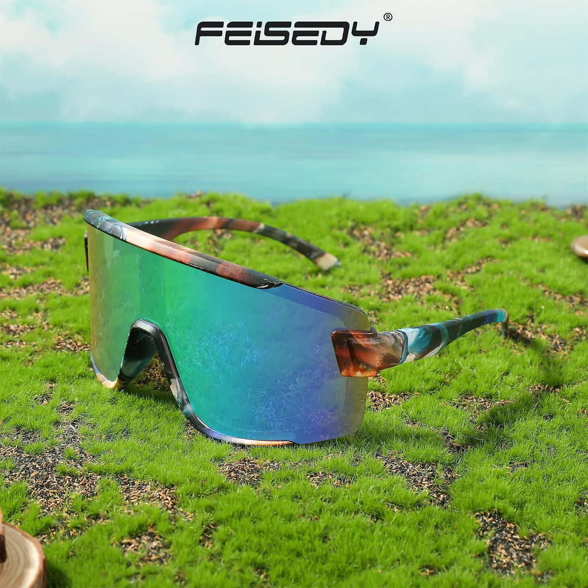 ÉÌƷͼƬ 29 | B0B45K1FS2 | FEISEDY Cycling Glasses Men Women Sport Sunglasses 80s ski Goggles Driving Fishing Biking Sunglasses UV Protection B2944