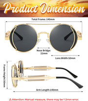 ÉÌƷͼƬ 25 | B0BD4MSMZQ | FEISEDY Aviator Sunglasses for Men Women Steampunk Round Metal Frame B2351