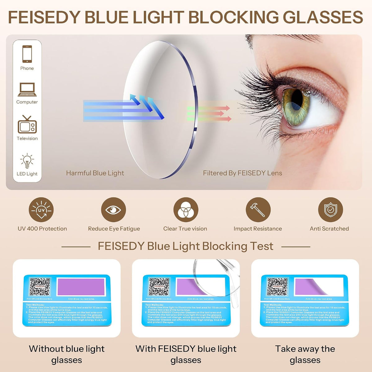 ÉÌƷͼƬ 11 | B0GT2R9GP7 | FEISEDY Photochromic Blue Light Blocking Glasses Fashion Women Men B1238