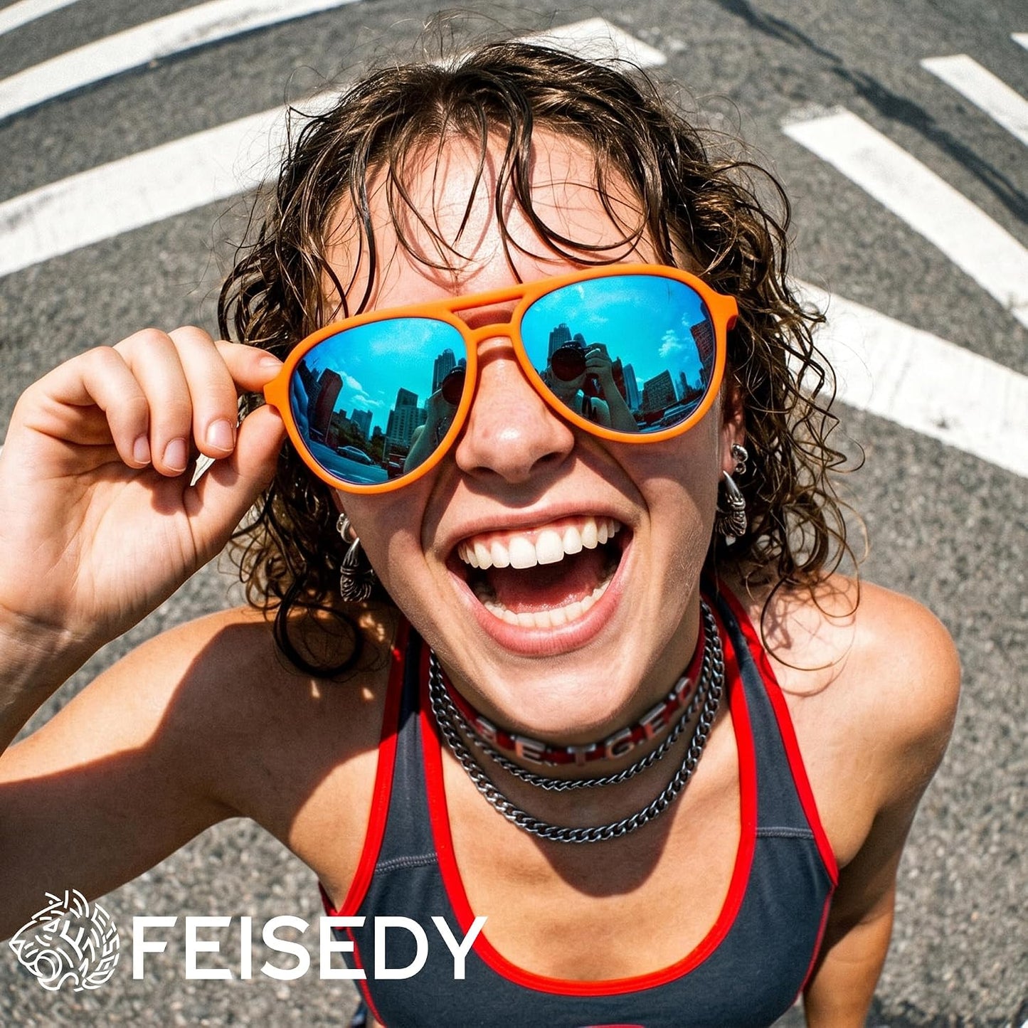 商品图片 10 | B0FY6J455M | FEISEDY Polarized Aviator Sunglasses for Men Women Trendy Sports B0324 | 100% UV400 protection, HD TAC lenses, Lightweight & durable, Driving, Hiking, Fishing, 50% recycled materials