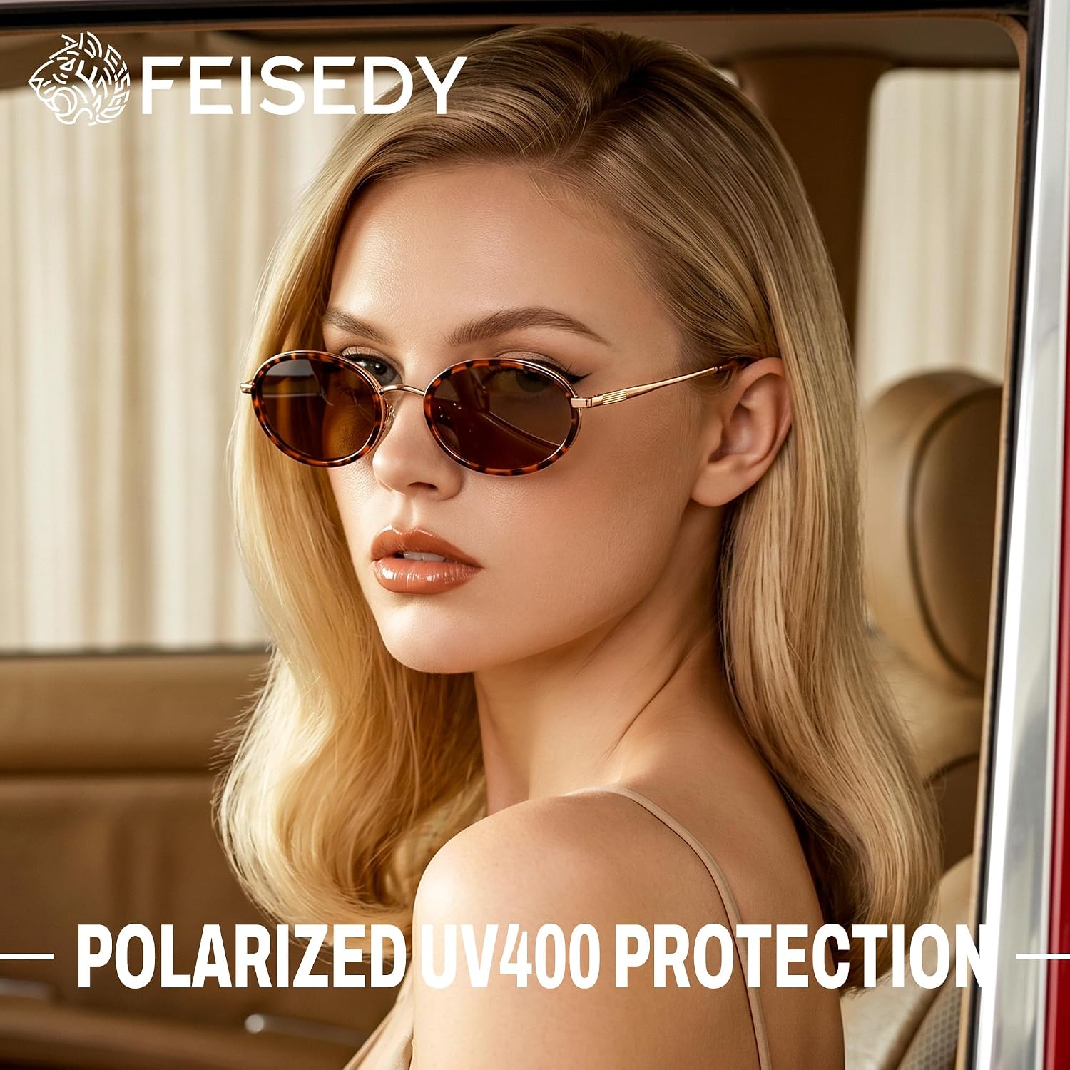 商品图片 15 | B0GX9GL5XF | FEISEDY Polarized Oval Metal Sunglasses for Women Men Classic Retro B0439